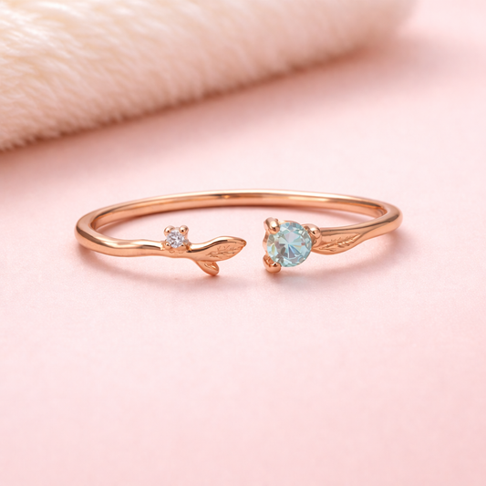 Azure Bloom 925 Sterling Silver Ring(Adjustable)