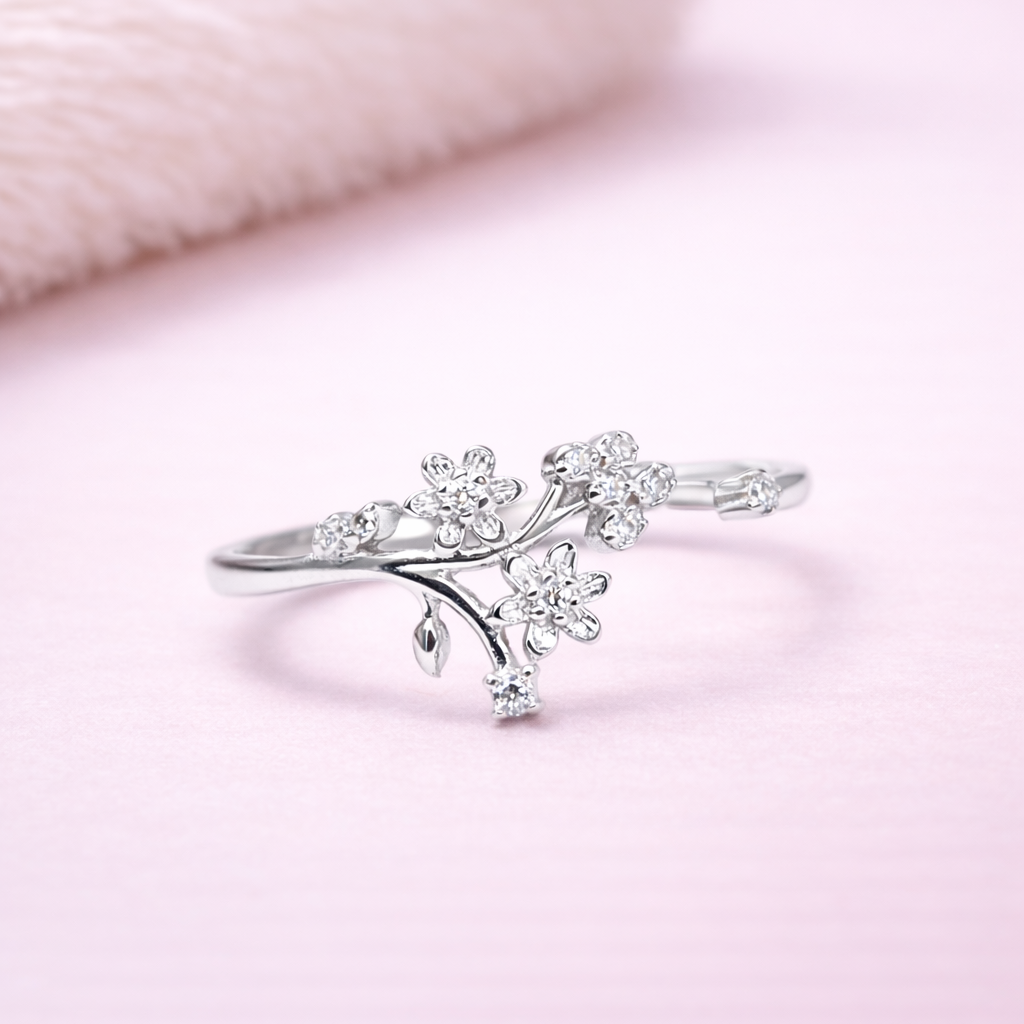 Silver Whisper 925 Sterling Silver Ring(Adjustable)
