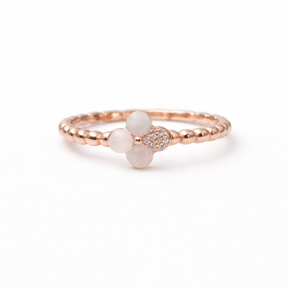 Opalite Clover 925 Sterling Silver Ring
