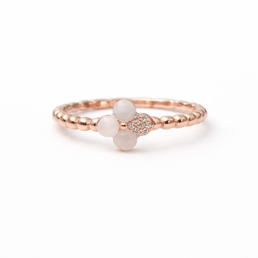 Opalite Clover 925 Sterling Silver Ring