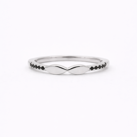 Midnight Harmony 925 Sterling Silver Ring