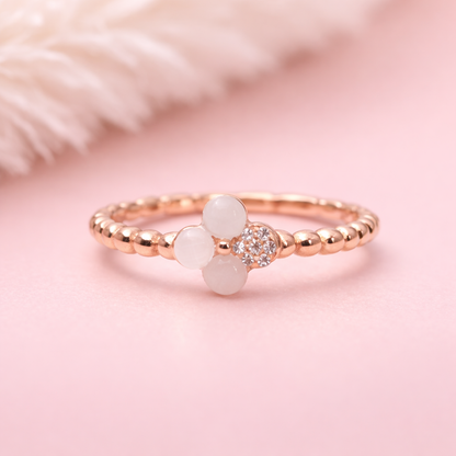 Opalite Clover 925 Sterling Silver Ring