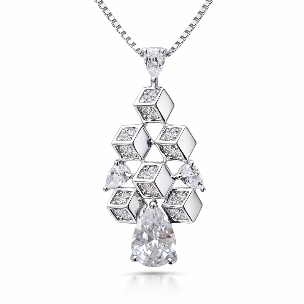 Prism Drop 925 Sterling Silver Necklace