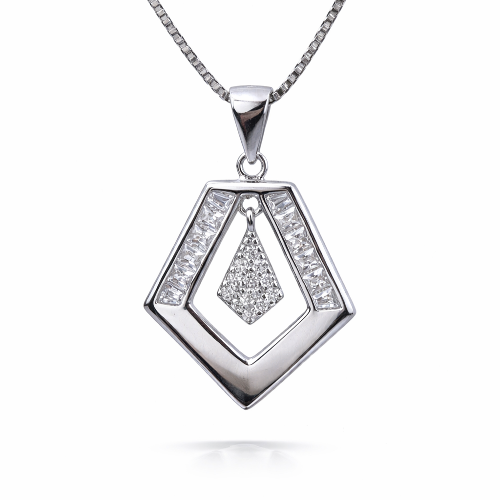 Lustre Frame 925 Sterling Silver Necklace