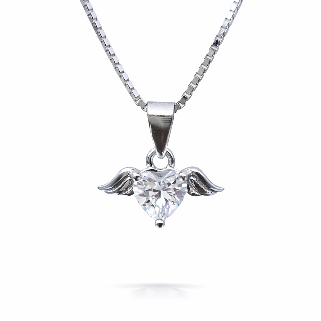 Winged Heart 925 Sterling Silver Necklace