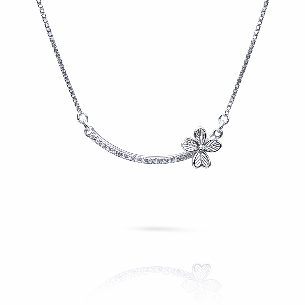 Golden Bloom Curve Necklace