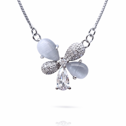 Blush Petal Glow 925 Sterling Silver Necklace