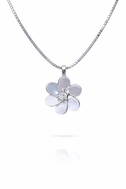 Moonlit Petal 925 Sterling Silver Necklace
