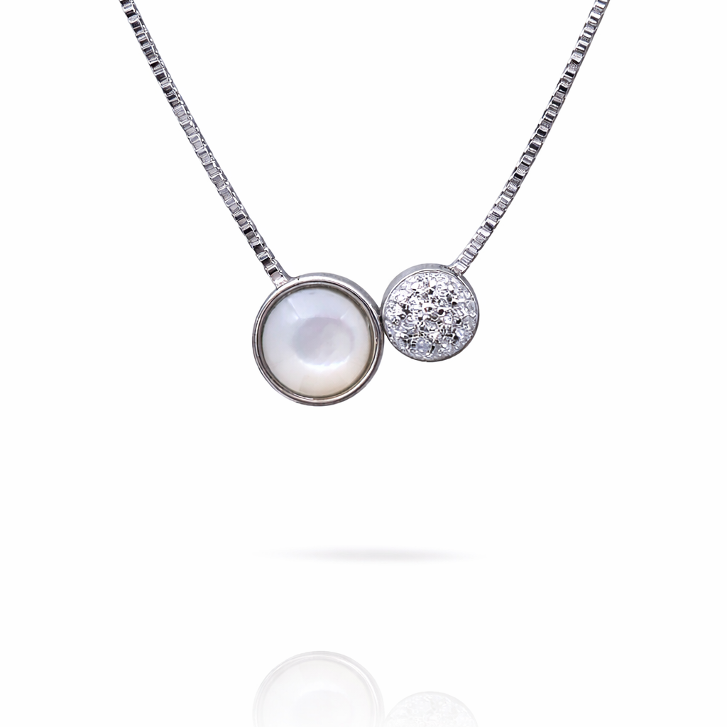 Luna Duo Charm 925 Sterling Silver Necklace