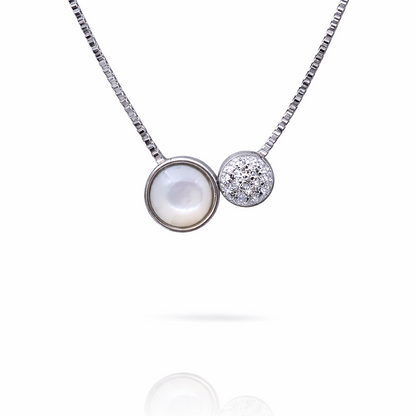 Luna Duo Charm 925 Sterling Silver Necklace