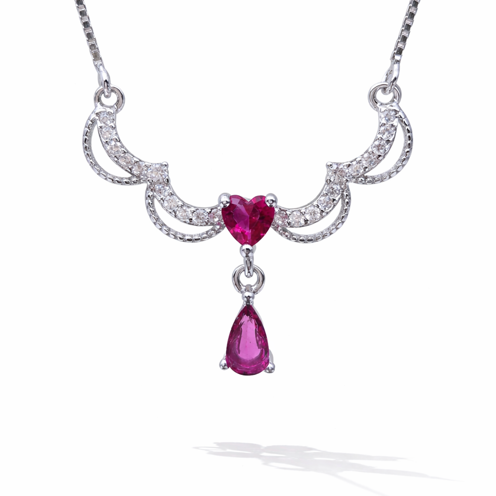 Seraphina Emerald Drop 925 Sterling Silver Necklace