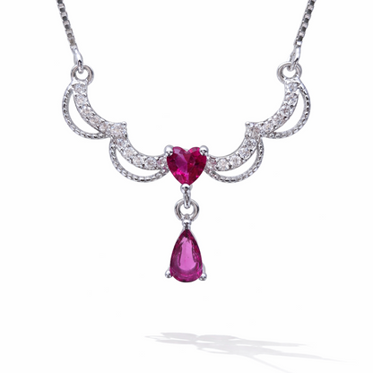 Seraphina Emerald Drop 925 Sterling Silver Necklace