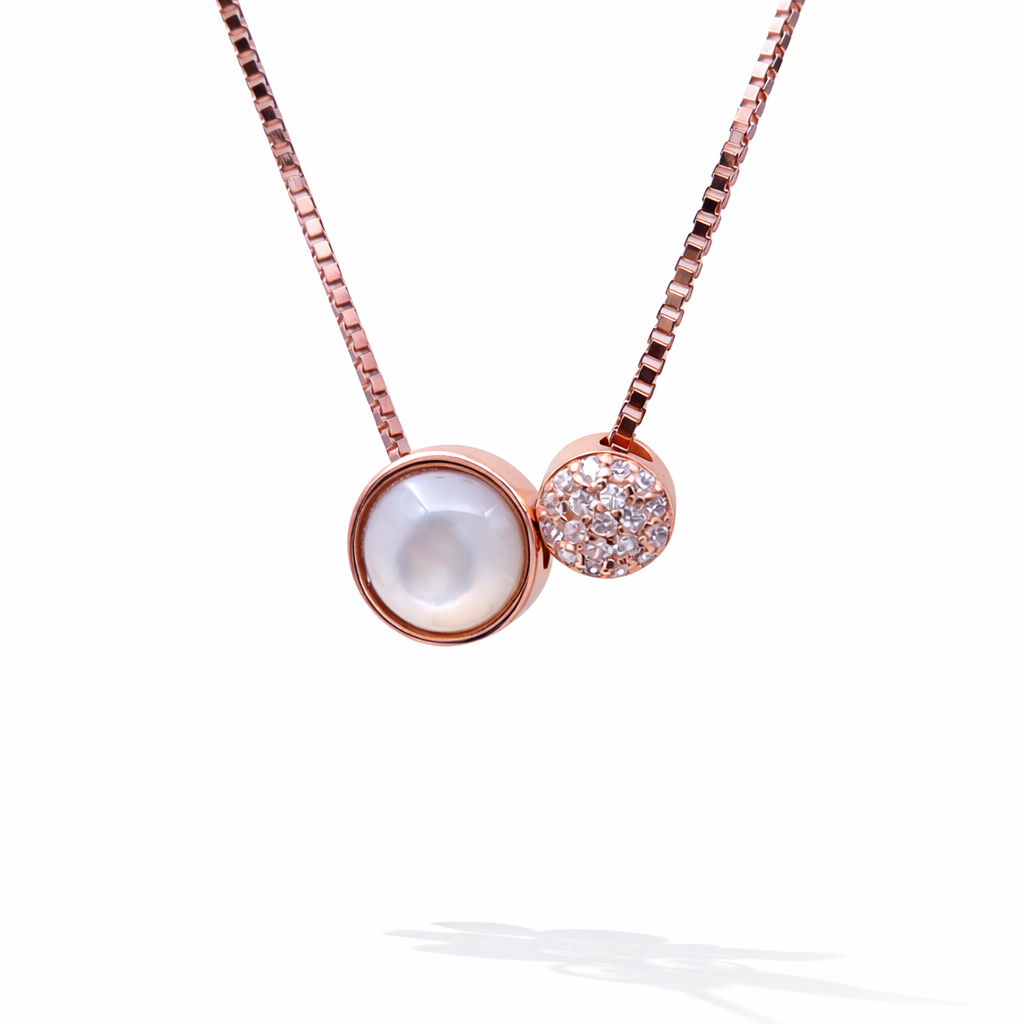 Luna Duo Charm 925 Sterling Silver Necklace