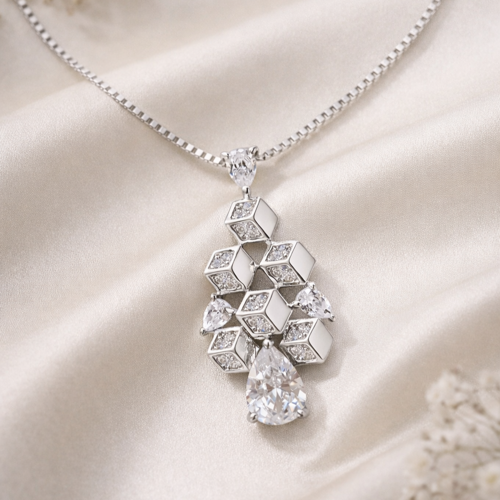 Prism Drop 925 Sterling Silver Necklace
