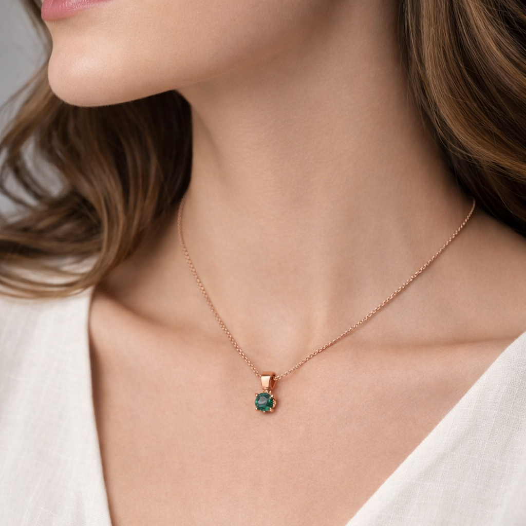 Solitaire Glow 925 Sterling Silver Necklace