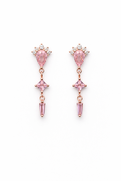 Rosé Cascade 925 Sterling Silver Earrings