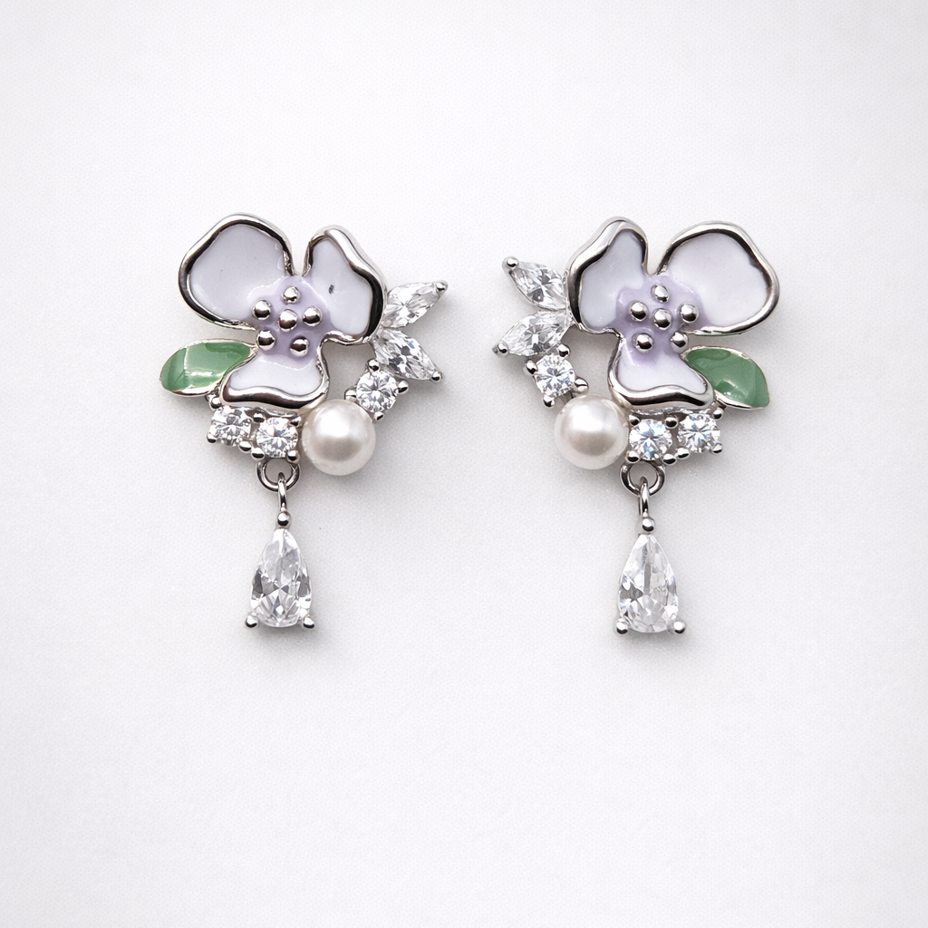 Pastel Petal 925 Sterling Silver Earrings