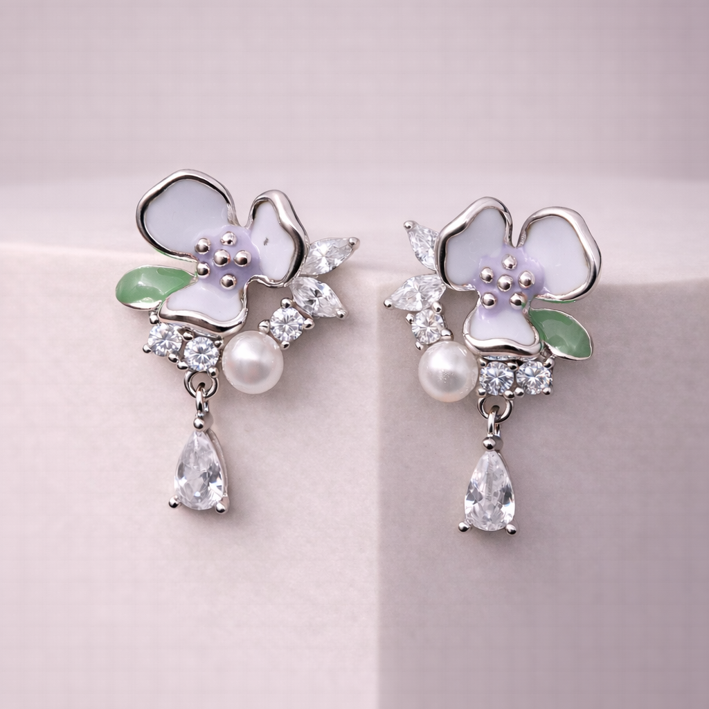 Pastel Petal 925 Sterling Silver Earrings