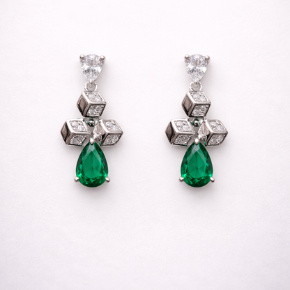 Prism Cube 925 Sterling Silver Earrings