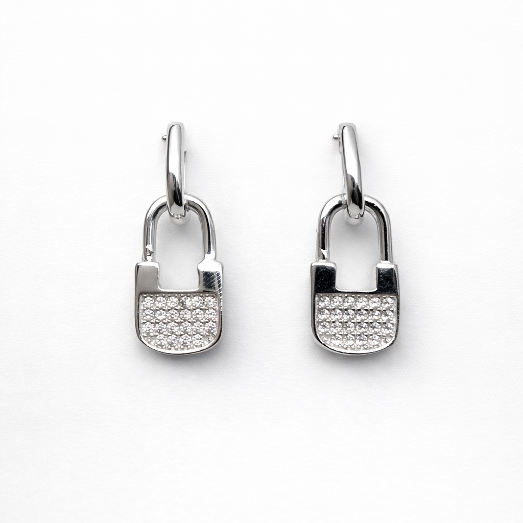 Lockette Spark 925 Sterling Silver Earrings