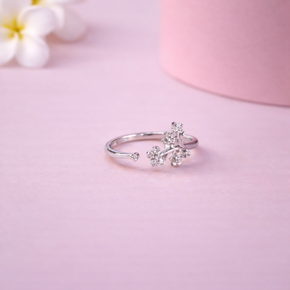 Silver Whisper 925 Sterling Silver Ring(Adjustable)