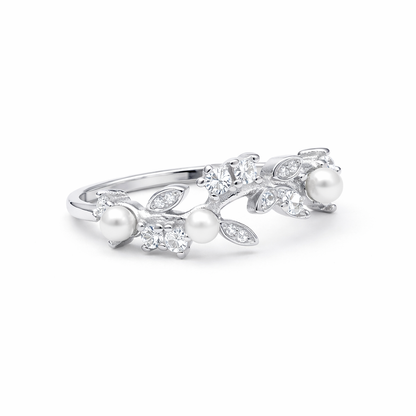 Pearl Harmony Vine 925 Sterling Silver Ring