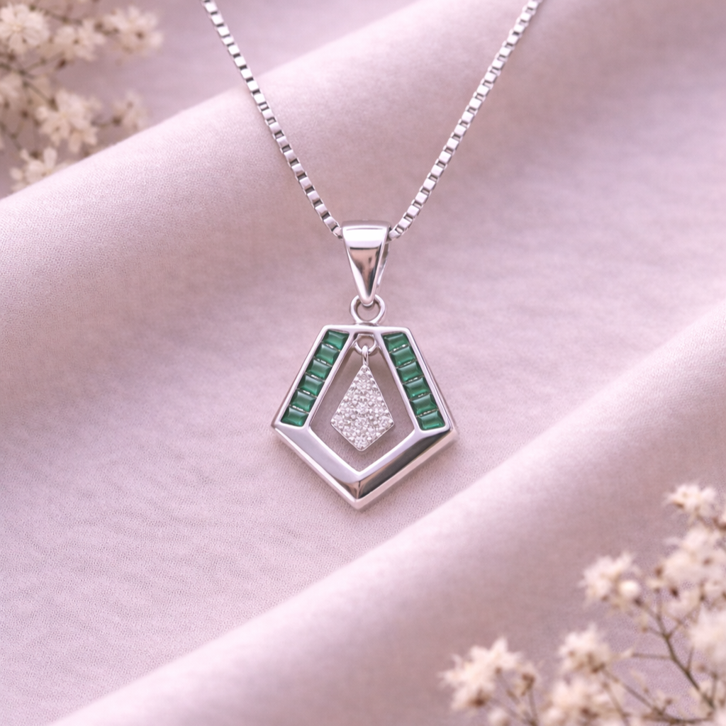 Lustre Frame 925 Sterling Silver Necklace