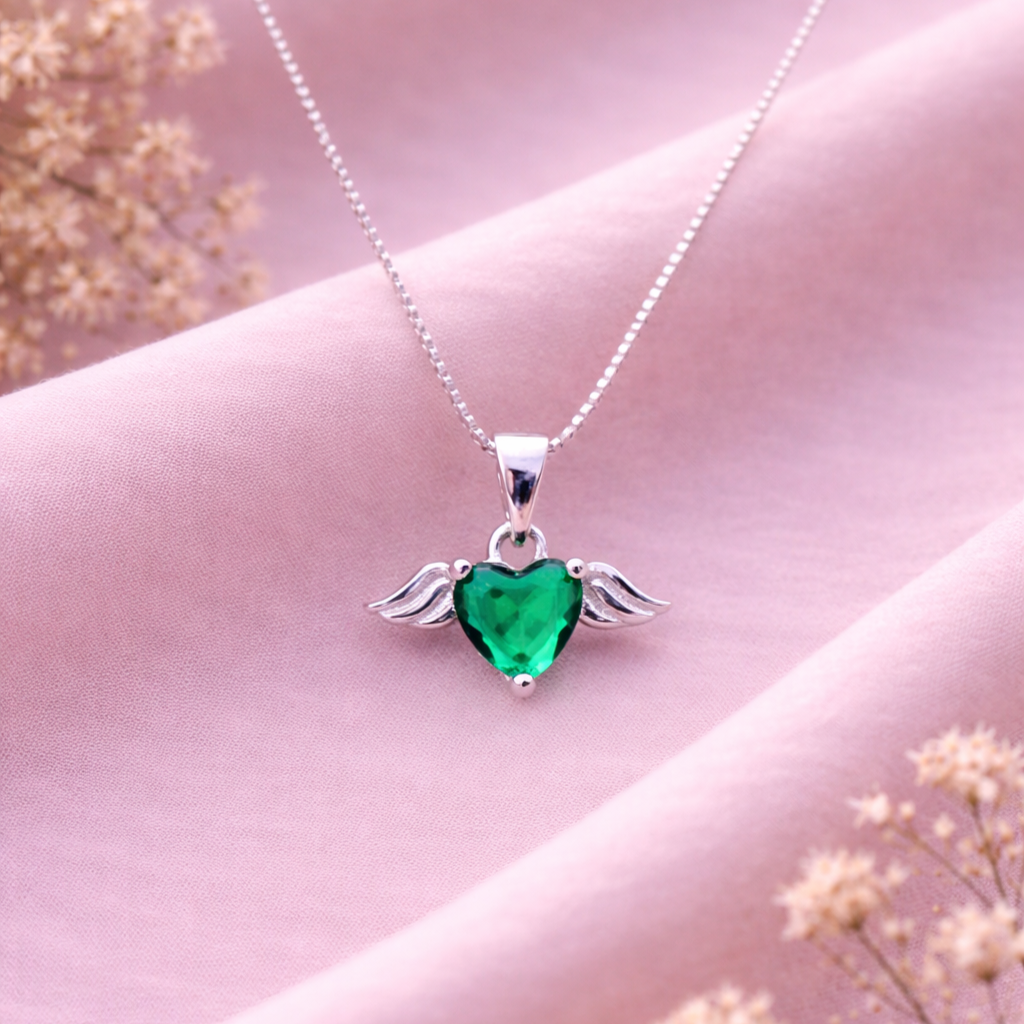 Winged Heart 925 Sterling Silver Necklace