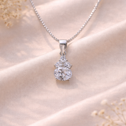 Verdant Spark Drop 925 Sterling Silver Necklace