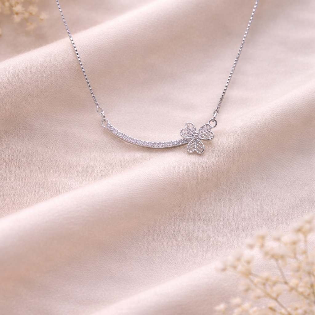 Golden Bloom Curve Necklace