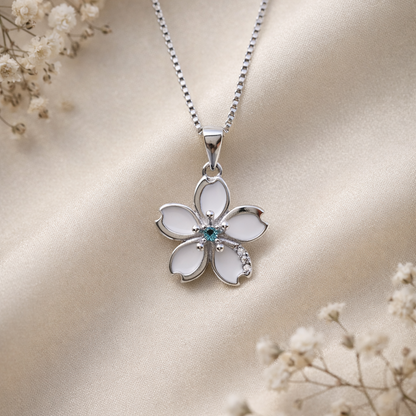 Frost Petal 925 Sterling Silver Necklace