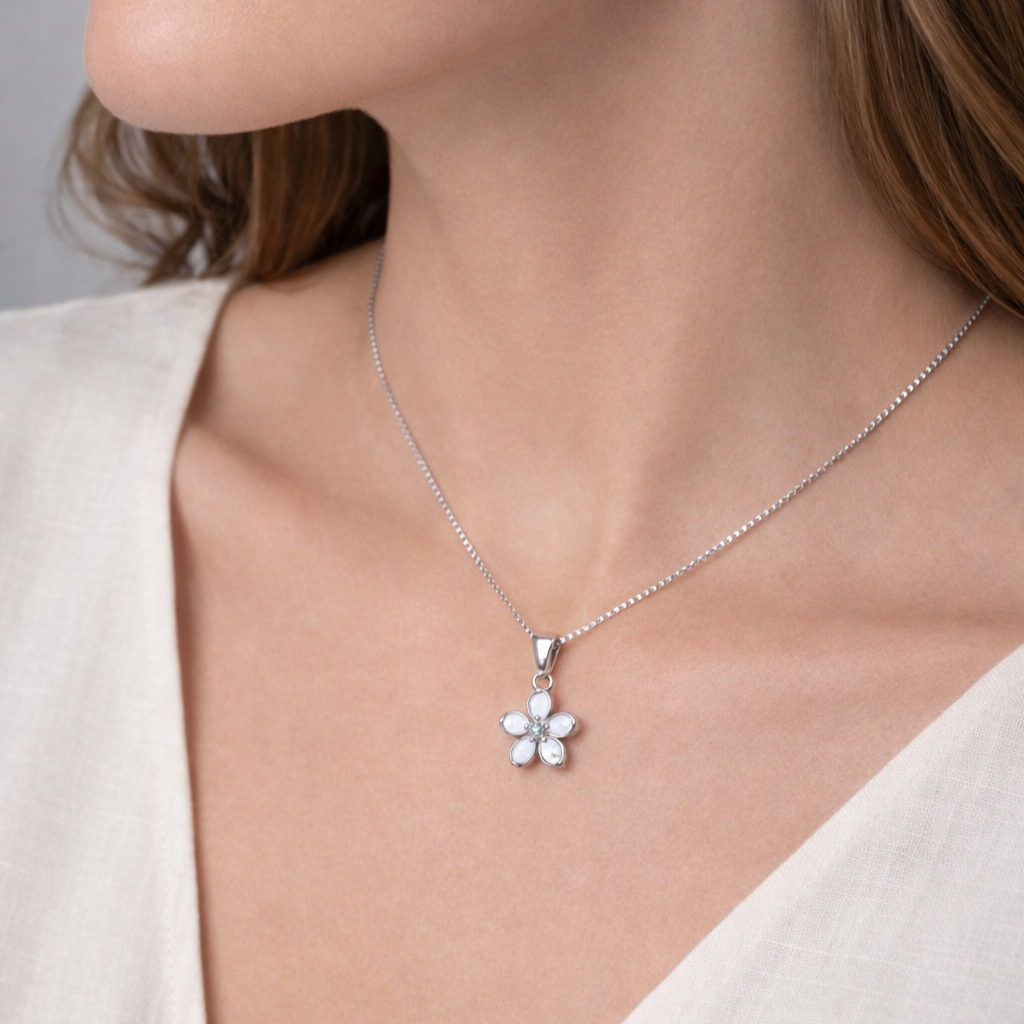 Frost Petal 925 Sterling Silver Necklace