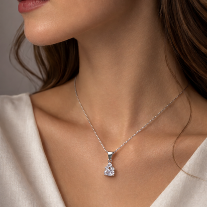 Verdant Spark Drop 925 Sterling Silver Necklace
