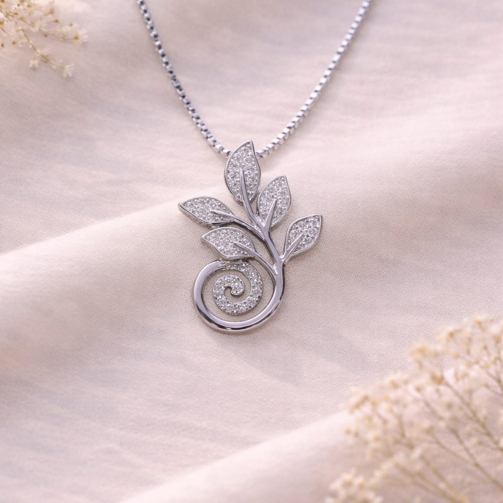 Sparkling Vine Rose Gold Necklace