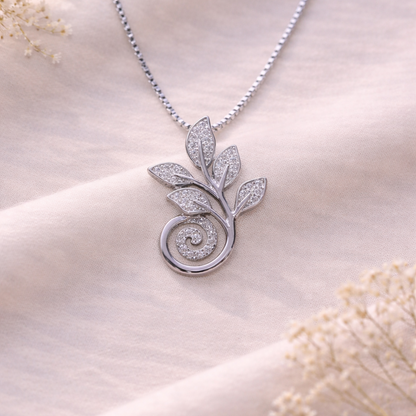 Sparkling Vine Rose Gold Necklace