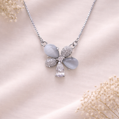 Blush Petal Glow 925 Sterling Silver Necklace