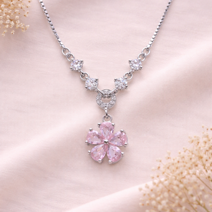 Fleur Rouge 925 Sterling Silver Necklace