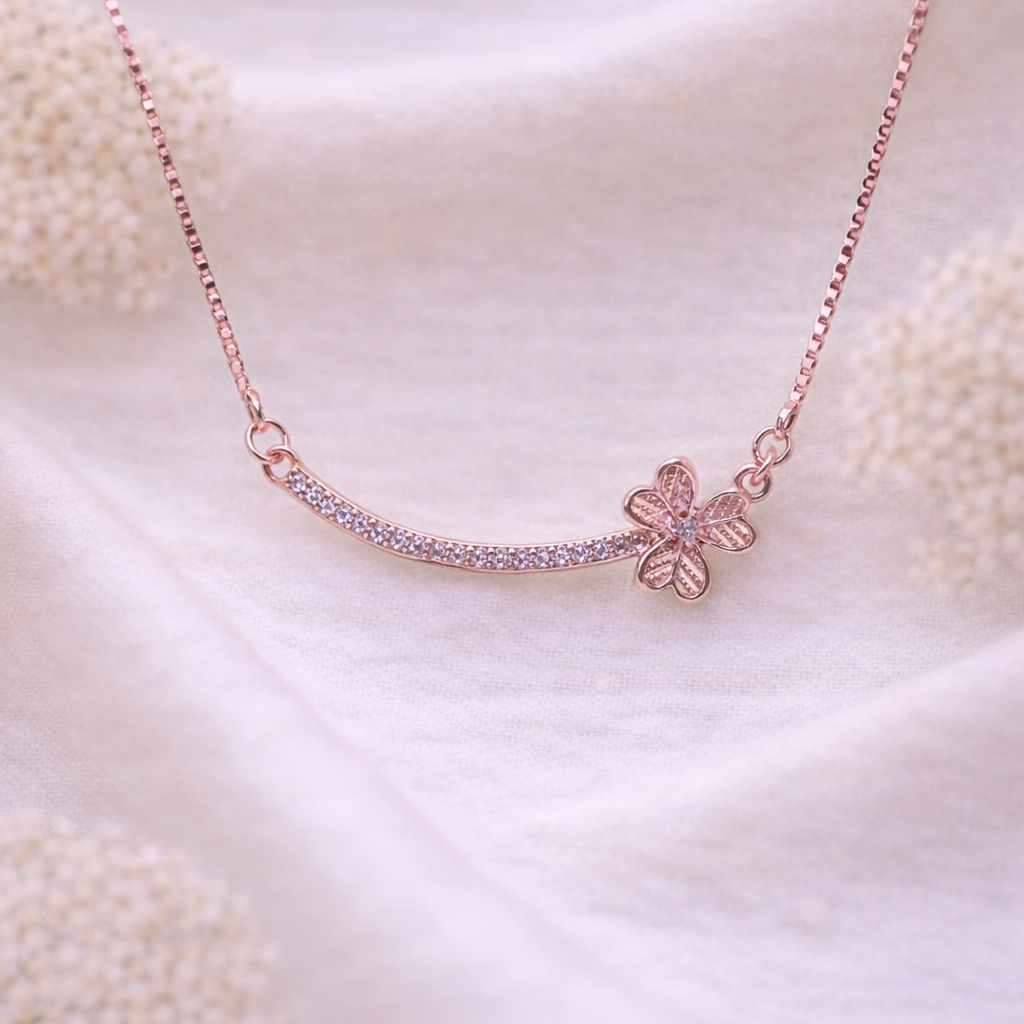 Golden Bloom Curve Necklace