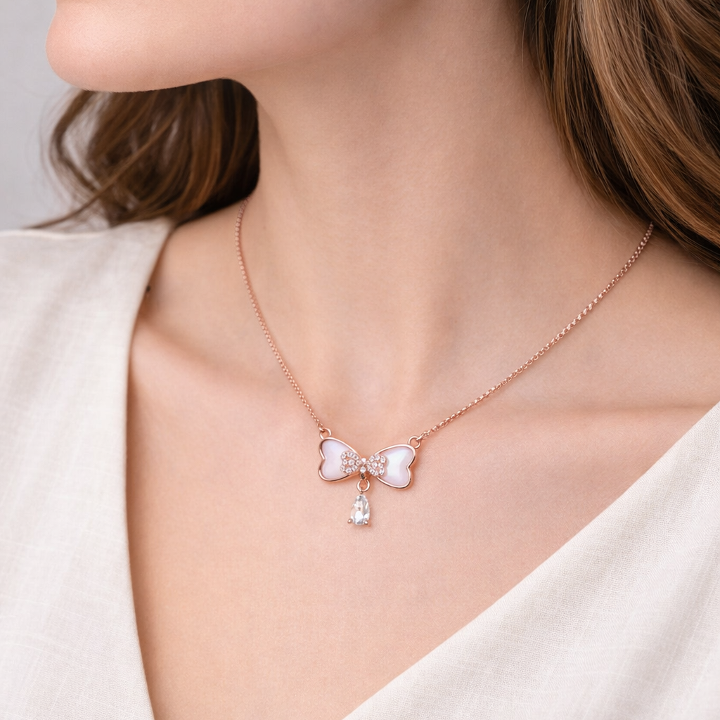 Moonlight Bow 925 Sterling Silver Necklace