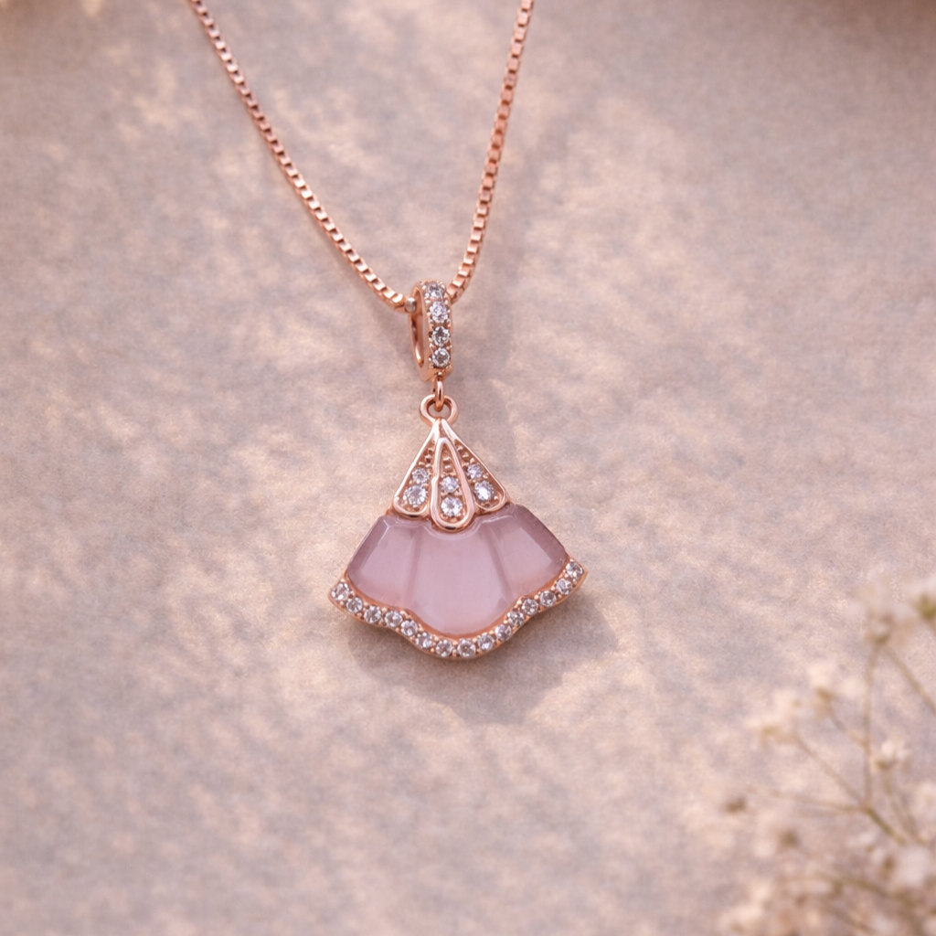 Blush Veil 925 Sterling Silver Necklace