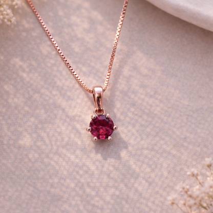 Solitaire Glow 925 Sterling Silver Necklace
