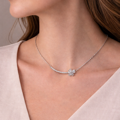 Golden Bloom Curve Necklace