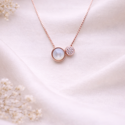 Luna Duo Charm 925 Sterling Silver Necklace