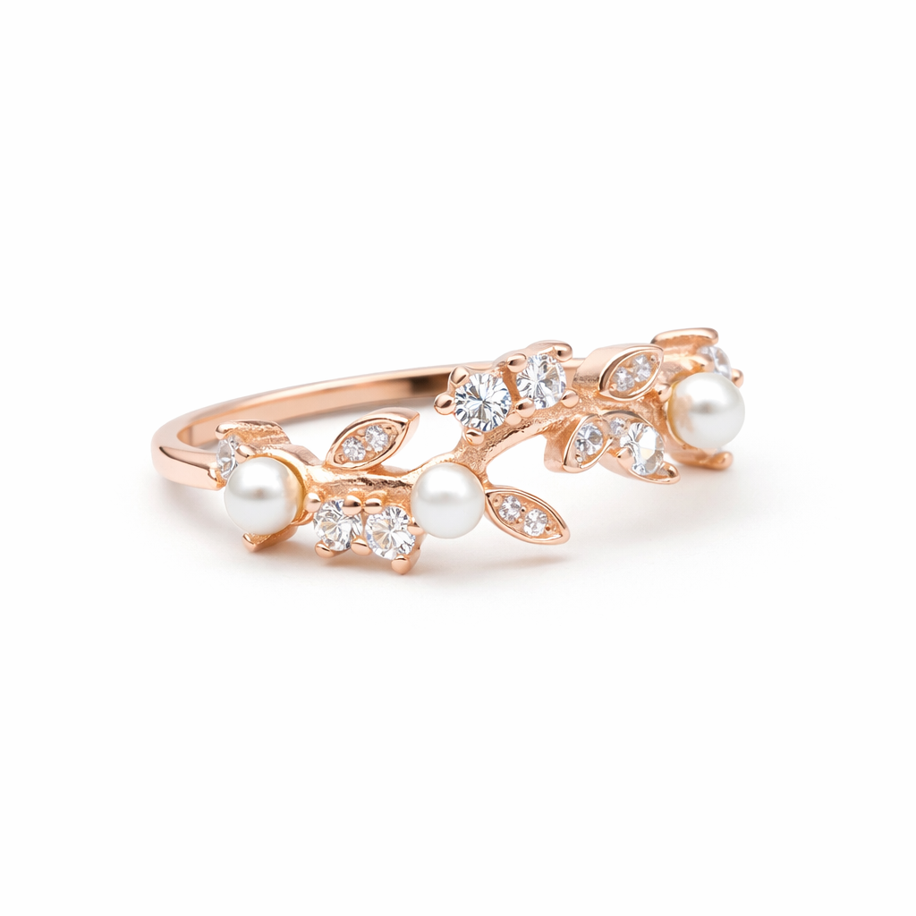 Pearl Harmony Vine 925 Sterling Silver Ring