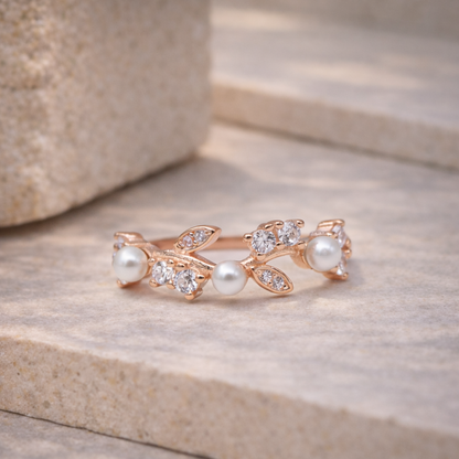 Pearl Harmony Vine 925 Sterling Silver Ring
