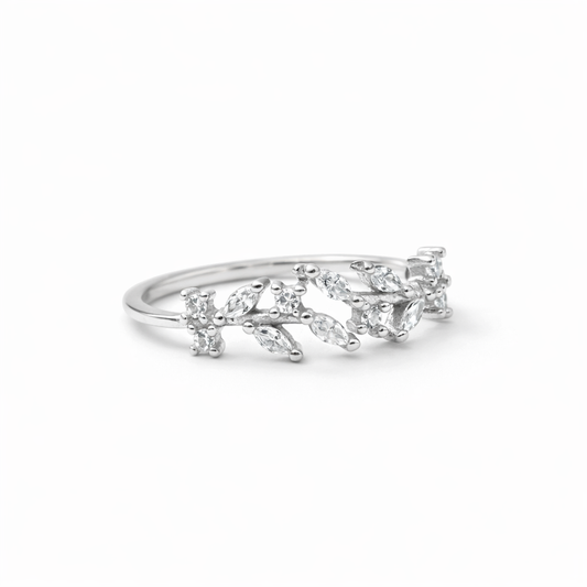 Golden Whisper 925 Sterling Silver Ring(Adjustable)