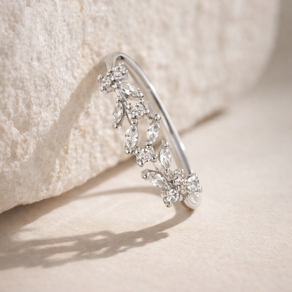 Golden Whisper 925 Sterling Silver Ring(Adjustable)