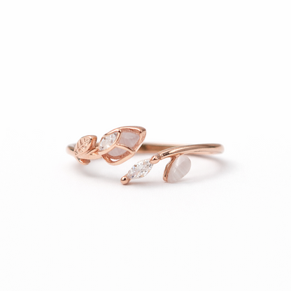 Twin Bloom 925 Sterling Silver Ring(Adjustable)