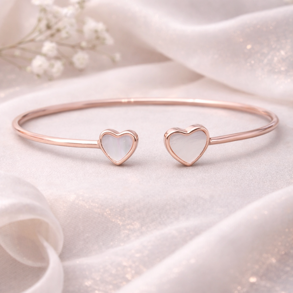 Pearl Hearts 925 Sterling Silver Bracelet