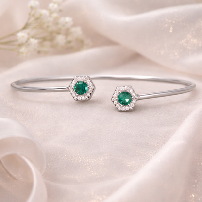Hex Duo Cuff 925 Sterling Silver Bracelet